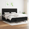 shumee Box spring postelja z vzmetnico črn 200x200 cm blago
