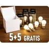 V-TAC E27 LED žarnica 4,5W, 470lm, G45, 5+5 gratis! Farba svetla: Topla bela