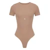 GOD SAVE QUEENS Bodi Second Skin T-Shirt Bodysuit svetlo rjava