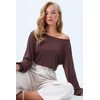 Trend Alacati Stili Ženska bluza Alc-X14393, Smeđa