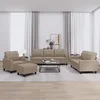 4-dijelni set sofa s jastucima boja cappuccina od umjetne kože