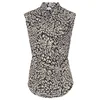 LASCANA Bluza ecru/mokka/črna