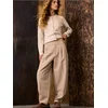 Sinsay - Barrel leg pantalone sa dodatkom viskoze - nude