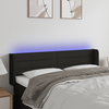 vidaXL LED posteljno vzglavje črno 147x16x78/88 cm blago