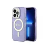GUESS IML Glitter Peony Gold Maska za telefon iPhone 14 Pro, MagSafe, Ljubičasta