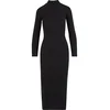 Womens ribbed turtleneck dress black