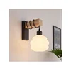 Brilagi - Zidna svetiljka WOOD GLASS 1xE27/60W/230V borovina/crna/bela