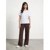Sinsay - Wide leg pantalone od debele rebraste pletenine sa flis postavom - karmin