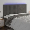 Vidaxl vidaXL Vzglavje postelje z LED diodo temno sivo 200x5x118/128 cm žamet