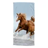 Modra/rjava otroška žametna brisača za na plažo 75x150 cm Free – Good Morning