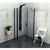 Četrtkrožna kabina za prho ZOOM LINE BLACK, 900 x 900 mm, prosojno steklo, leva - 90