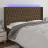 Vidaxl vidaXL Vzglavje postelje z LED diodo temno rjavo 183x16x118/128 cm blago
