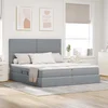 Krevet s od storage Svijetlo siva 180 x 200 cm Lažna koža