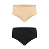 Bye Bra Invisible High Brief 2-Pack Cotton Gusset Nude & Black XXL BYE25I