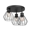 Stropna svjetiljka PARKLA 3xE27/15W/230V crna