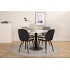 Venture Design Jedilna miza in stol komplet Estelle in Emma, miza 106x75 cm, stoli 57x47x89 cm, bela, črna, siva