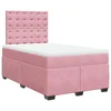 Vidaxl Box spring postelja z vzmetnico roza 120x200 cm žamet