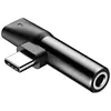 Baseus CATL41-01 USB-C/3,5mm Jack razdelilec črn