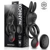 InToYou Konny Vibrating Rabbit Double Cockring with Remote Black
