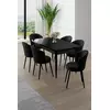 HANAH HOME Rasklopivi trpezarijski sto i stolice (7 delova) Asfel Black Marble Black