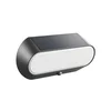 Ovalna solarna zidna lampa sa senzorom pokreta, 5W, 500lm, 4000K, crna