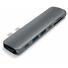 SATECHI Aluminium Type-C PRO Hub (HDMI 4K,PassThroughCharging,2x USB3.0,2xSD,ThunderBolt 3) - Space Grey