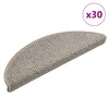 Prostirke za stepenice, samoljepljive, izgled sisala, 30 kom, 56x17x3 cm, srebrne