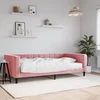 Dnevni krevet s madracem ružičasti 100 x 200 cm baršunasti