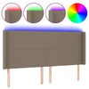 Vidaxl LED posteljno vzglavje taupe 203x16x118/128 cm blago