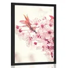 Plakat rožnati cvetovi češnje - 40x60 black