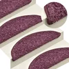Prostirke za stepenice 15 kom 65x21x4 cm tamnoljubičaste poluokrugle velike