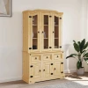 Visoka komoda Corona smeđa 112x43x196 cm borovina meksički stil