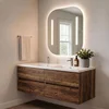 Skye Decor Set kupatilskog ormarića sa umivaonikom i ogledalom, 2 dela, Braon
