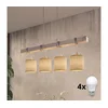 BRILAGI - LED luster na lanku NUBILA 4xE27/60W/230V siva/svetlo braon