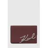Usnjena denarnica Karl Lagerfeld K/SIGNATURE ženska, bordo barva, A4W32018