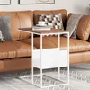 vidaXL Stranska mizica bela 55x36x59,5 cm inženirski les