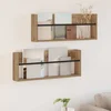 Polica za časopise Zidne 2 pcs Umjetnički hrast 80 x 12 x 30 cm