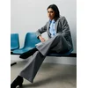 Sinsay - Wide leg pantalone sa dodatkom viskoze i faltama - tamno siva