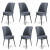 HANAH HOME Set 6 stolica Dexa Fume Black