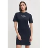 Bombažna obleka Tommy Hilfiger mornarsko modra barva, WW0WW43830