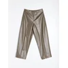Sinsay - Barrel leg pantalone od imitacije kože - tamno zelena