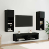 TV zidna jedinica Zidne 6 pcs Crni hrast Konstruirano drvo