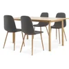 ALSTED D160 sto hrast + 4 JONSTRUP stolice asfalt/hrast