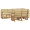 Set vanjskih sofa 7 pcs Bijela i bež 247 x 128,5 x 73 cm