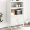 Visoka komoda bijela 68,5 x 38,5 x 123,5 cm čelična