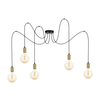 Luster na sajli MIROS 5xE27/60W/230V pauk crna/zlatna