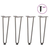 Noge s ukosnicama za stolić za kavu 4 kom. Prirodni čelik 42 cm Puni čelik