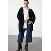 Trendyol Black Oversize Midi Openwork/Hole Knitted Cardigan