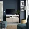 BESTA TV stalaža s vratima, bela/Lappviken/Stubbarp svetlosiva/bež, 120x42x74 cm