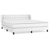 Vidaxl Box spring postelja z vzmetnico bela 180x200 cm umetno usnje